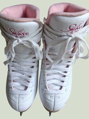 Jackson SoftSkate 380 Ice Skates White Pink Mark I Blades Figure Skating Women